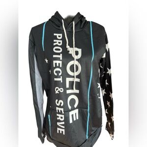 Classic Black Pullover Hoodie with White Drawstrings